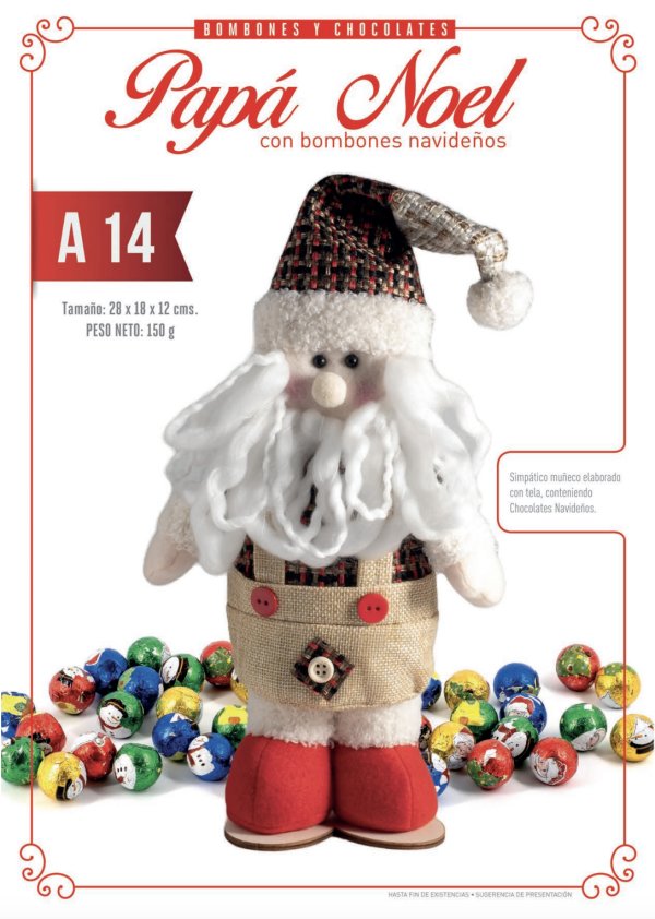 papá noel con bombones navideños