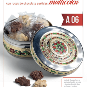bombonera con rocas de chocolate surtidas